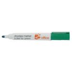 5 Star Office Drywipe Marker Xylene/Toluene-free Bullet Tip 3mm Line Green (Pack of 12) FS296158