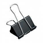 This photo shows a pack of 12 25mm black foldback clips from 5 Star Office. The sturdy metal clips have a shiny finish and are neatly arranged in rows on a white background. Each clip is labeled with the 5 Star logo and product name.