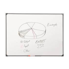 5 Star Drywipe Non-Magnetic Board with Fixing Kit and Detachable Pen Tray 1200x900mm 296980 FS296980