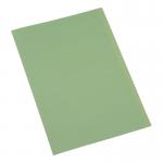 The image shows a pack of 100 green, recycled, 250gsm foolscap square cut files by 5 Star Office. Each file features 5 star eco branding and is square-shaped. The pack is neatly stacked and ready for use in an office or classroom.