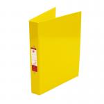 This picture shows 10 yellow 5 Star Office 2 O-Ring Binders in A4 size, each with 5 stars on the cover. The binders have a sturdy ring mechanism and clear pockets on the front and back. Perfect for organizing paper documents and storing them neatly.