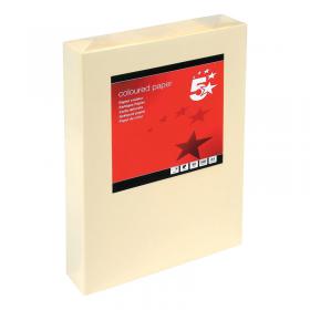 5 Star A4 Coloured Copier Paper Multifunctional 80gsm Light Cream Ream-Wrapped (Pack of 500) 297609 FS297609