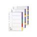 5 Star Office Maxi Dividers 10-Part Polypropylene Multipunched Multicolour Tabs A4+ White 305045