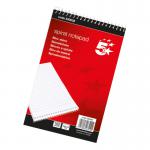 The photo shows a pack of 10 red 5 Star Office Shorthand Pads, each with 300 pages of 60gsm ruled paper. The pads are wirebound, measuring 127x200mm and feature the 5 Star Shorthand logo.