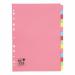 The 5 Star Eco Dividers 5 Star Office Subject Dividers are made of recycled card and come in an assortment of colors. These A4 size dividers feature a sturdy 155gsm weight and 15-part multipunched design, perfect for organizing and dividing your documents.