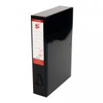The photograph shows five black 5 Star Office box files, designed to hold foolscap sized documents. They are labeled with the 5 Star brand and have a smooth, professional appearance.