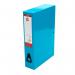 This photo shows a stack of 5 blue foolscap box files from 5 Star Office, each labeled with a white tag. The files are neatly arranged and ready for organization.