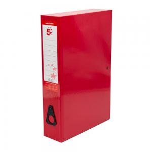 Box File Foolscap Red Pack of 5 332845 FS332845