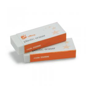 5 Star Plastic Eraser with Paper Sleeve 60x21x12mm (Pack of 10) 332896 FS332896