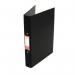 The photo features a pack of 10 black A4 polypropylene 2-ring binders from 5 Star Office, each binder boasting a 5-star rating. The binders are neatly organized and labeled, with the logo prominently displayed on the front cover. The durable O-ring design ensures secure holding of documents.