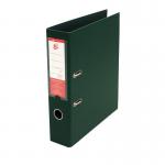 The picture shows a pack of 10 green A4 size lever arch files made of premium quality polypropylene. The files have the brand name 5 Star printed on them and feature a lever mechanism for easy opening and closing.