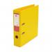 The picture shows a stack of 5 Star lever arch files in brilliant yellow. Each file is made of premium polypropylene and has a sturdy lever mechanism. Perfect for organizing A4 size documents, this pack contains 10 files.