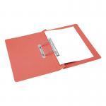 This picture features a pack of 50 5 Star Transfer and Pocket Transfer Files in vivid red. Each file has a 38mm capacity and is made from durable 285gsm mediumweight material. Perfect for organizing and storing important documents with ease.