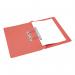 This picture features a pack of 50 5 Star Transfer and Pocket Transfer Files in vivid red. Each file has a 38mm capacity and is made from durable 285gsm mediumweight material. Perfect for organizing and storing important documents with ease.