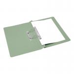 In the photograph, there are 50 green, medium-weight spring files labeled 5 Star Transfer and Pocket Transfer Files. The files have a capacity of 38mm and are sized for foolscap paper. The total weight is 285gsm.