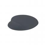 This photograph features a charcoal 5-star mouse mat with a wrist rest from VOW. The mat has a smooth surface and is designed for ergonomic use. The wrist rest offers added comfort and support while using a mouse.