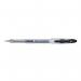 The picture shows a pack of 12 gel rollerball pens from 5 Star Office. The pens have a clear barrel and a 1mm tip that creates a precise 0.5mm line in bold black ink. Each pen has a 5-star rating on its cap, signifying its top quality.