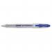 The photograph showcases a pack of 12 5 Star Gel Rollerball Pens, each with a clear barrel and 1mm tip. The blue ink produces a precise 0.5mm line, perfect for professional writing tasks. The pens have a sleek and modern design, making them a great addition to any stationery collection.