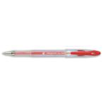 5 Star Office Roller Gel Pen Clear Barrel 1.0mm Tip 0.5mm Line Red [Pack 12] 396802