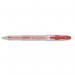 5 Star Office Roller Gel Pen Clear Barrel 1mm Tip 0.5mm Line Red (Pack of 12) FS396802