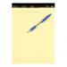 5 Star Office Executive Pad Hbd 65gsm Ruled with Blue Margin Perforated 100pp A4 Yellow Paper [Pack 10] 39687X