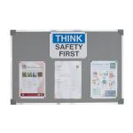 5 Star Office Felt Noticeboard with Fixings and Aluminium Trim 900x600mm Grey FS397786