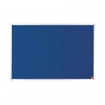 The 5 Star Office Felt Noticeboard is 1200x900mm in size and features a sleek blue color with an aluminium trim. The package includes fixings to easily mount it on any wall. The noticeboard provides ample space for displaying important messages and reminders.