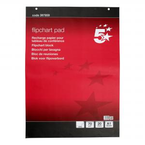 Meeting Flipchart Pad Perforated 20 Sheets A1 Pack of 5 397859