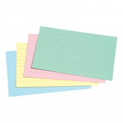 5 Star Office Record Cards Ruled Both Sides 127x76mm Assorted (Pack of 100) FS40663X