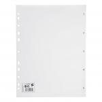 5 Star Office Index 1-5 Polypropylene Multipunched Reinforced Holes 120 Micron A4 White 423628