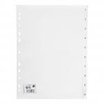 5 Star Office Index 1-10 Polypropylene Multipunched Reinforced Holes 120 Micron A4 White 423644