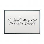 5 Star Office Magnetic Drywipe Board Steel Trim with Fixing Kit and Detachable Pen Tray 1200x900mm FS424127