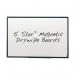 5 Star Office Magnetic Drywipe Board Steel Trim with Fixing Kit and Detachable Pen Tray 1200x900mm FS424127