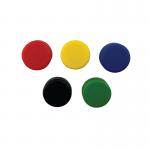 5 Star Office Round Plastic Covered Magnets 20mm Assorted (Pack of 10) FS464033