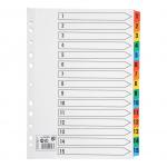 5 Star Office Index 1-15 Multipunched Mylar-reinforced Multicolour-Tabs 160gsm A4 White 464300