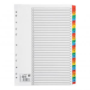 Index 1-31 Mylar-reinforced Multicolour-Tabs 160gsm A4 White FS464327