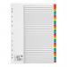 The photo shows a set of 5 Star Office 1-31 numbered dividers in A4 size. The tabs are multi-colored and reinforced with Mylar, making them durable and easy to locate. The dividers have a white background and are made of thick 160gsm cardstock. They are also multipunched for compatibility with various types of binders.
