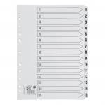 5 Star Office Index 1-15 Multipunched Mylar-reinforced Strip Tabs 150gsm A4 White 464416