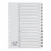 5 Star Office Index 1-15 Multipunched Mylar-reinforced Strip Tabs 150gsm A4 White FS464416