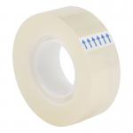 In this photograph, five rolls of clear tape from 5 Star Office are neatly arranged in a pack of 8. Each roll is small and easy to tear, made from durable polypropylene material with a thickness of 40 microns. The rolls are each 18mm in width and 33m in length, making them perfect for any office or household use.