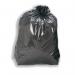 The picture shows a pack of 200 black bin liners by VOW Bin Liners 5 Star Facilities. Each liner has a medium-heavy duty capacity of 110 litres, making them ideal for tackling larger amounts of waste. The liners appear to be strong and durable, perfect for heavy-duty use.