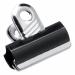 This photograph features 10 black metal grip clips with a 20mm width, labeled 5 Star Clips 5 Star Office Grip Clips. The clips are neatly lined up in a pack of 10, ready to be used for any organizational or document-storing needs.