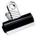 In the photo, there are 10 black 5-star grip clips with a width of 60mm each. These metal clips have a sturdy grip and are perfect for organizing papers or holding them in place. They have a sleek and professional look, making them ideal for office or home use.