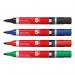 The picture shows a pack of 5 Star Permanent Markers, containing 4 markers in a variety of bold, vibrant colors. The markers are Xylene and Toluene-free, with a smear-proof bullet tip for precision writing. These markers are perfect for any office or professional setting.