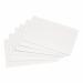 The image shows a stack of 100 blank white record cards, each measuring 5x3in or 127x76mm. Each card has a 5-star rating for indexing purposes. These cards are designed for office use.