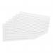 The photograph shows a pack of 100 5x3in white record cards, with ruled backs and indexes for easy organizing. The cards are made for office use and have a 5 star rating. They are perfect for keeping your important records in order.
