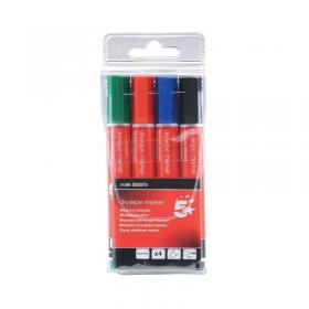 5 Star Drywipe Marker Bullet Tip XyleneToluene-free 3mm Line Wallet Assorted (Pack of 4) 555575 FS555575