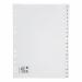 This photograph features 5 Star A-Z dividers for organizing your office paperwork. The dividers are made of durable polypropylene material and have reinforced holes for long-lasting use. With 20 parts, these dividers are perfect for keeping your A4 papers neatly categorized. They have a white color and measure 130 microns in thickness.