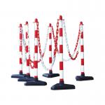 Guarda Chain Post Set with 6 Posts RedWht Concrete Base FS597700 FS597700