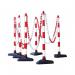 Guarda Chain Post Set with 6 Posts RedWht Concrete Base FS597700 FS597700